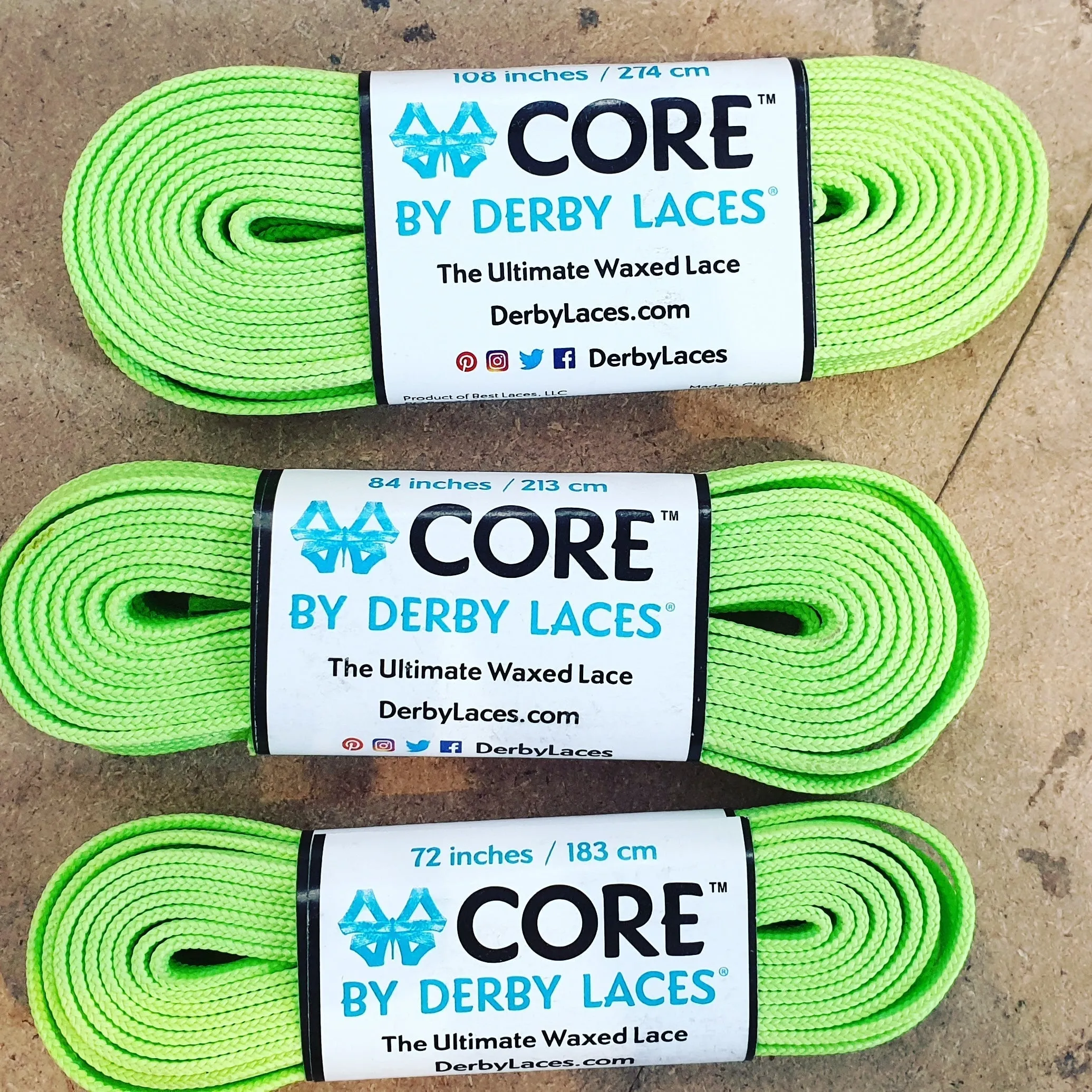 108''/274cm SOLID COLOUR Waxed Derby Laces