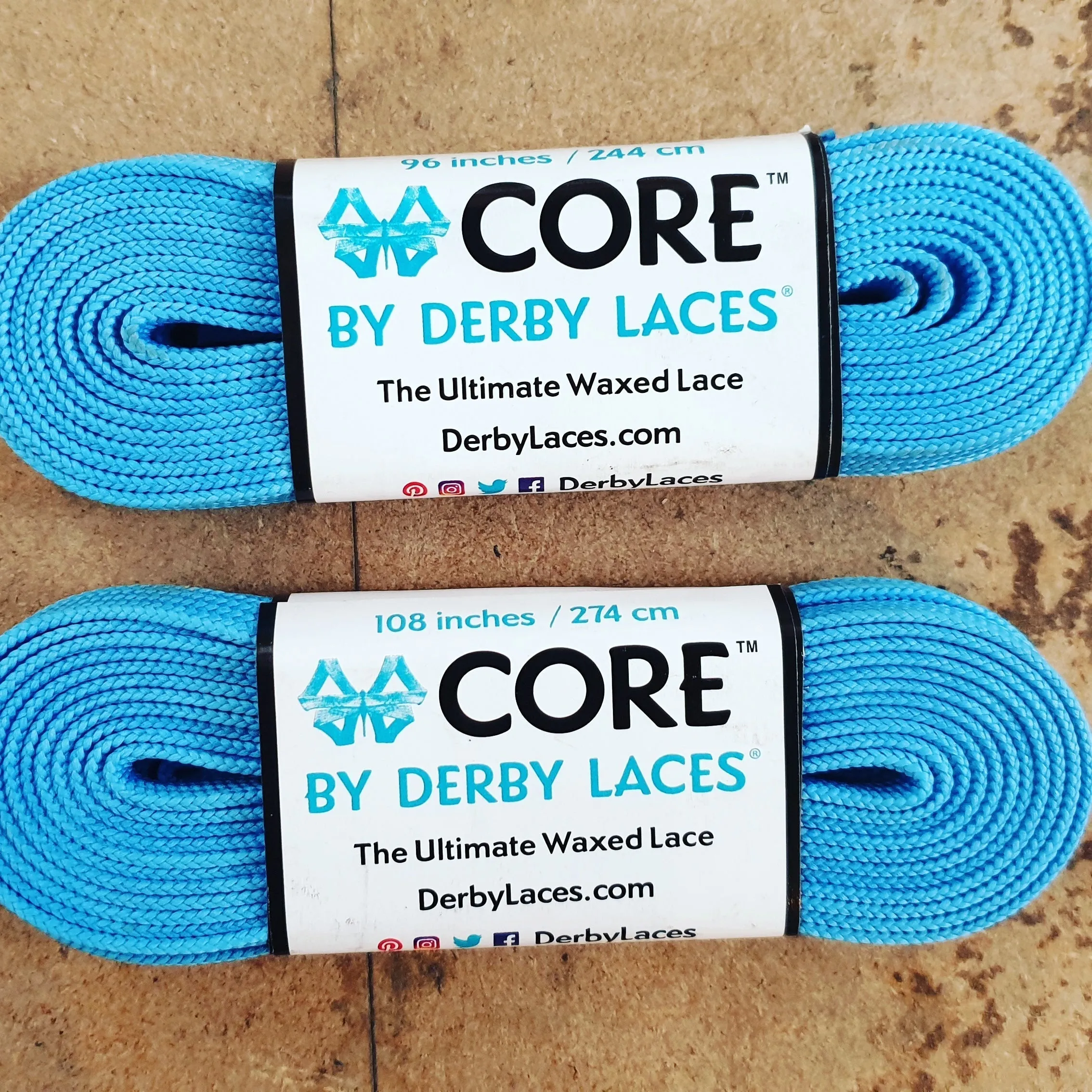 108''/274cm SOLID COLOUR Waxed Derby Laces