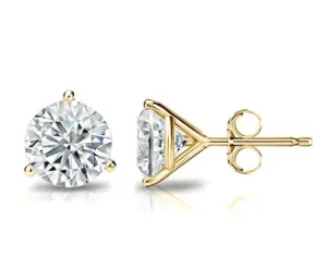 14K Gold 4MM Round Cut Crystal Studs - 2 Finishes by Donatello Gian