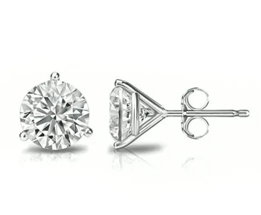 14K Gold 4MM Round Cut Crystal Studs - 2 Finishes by Donatello Gian