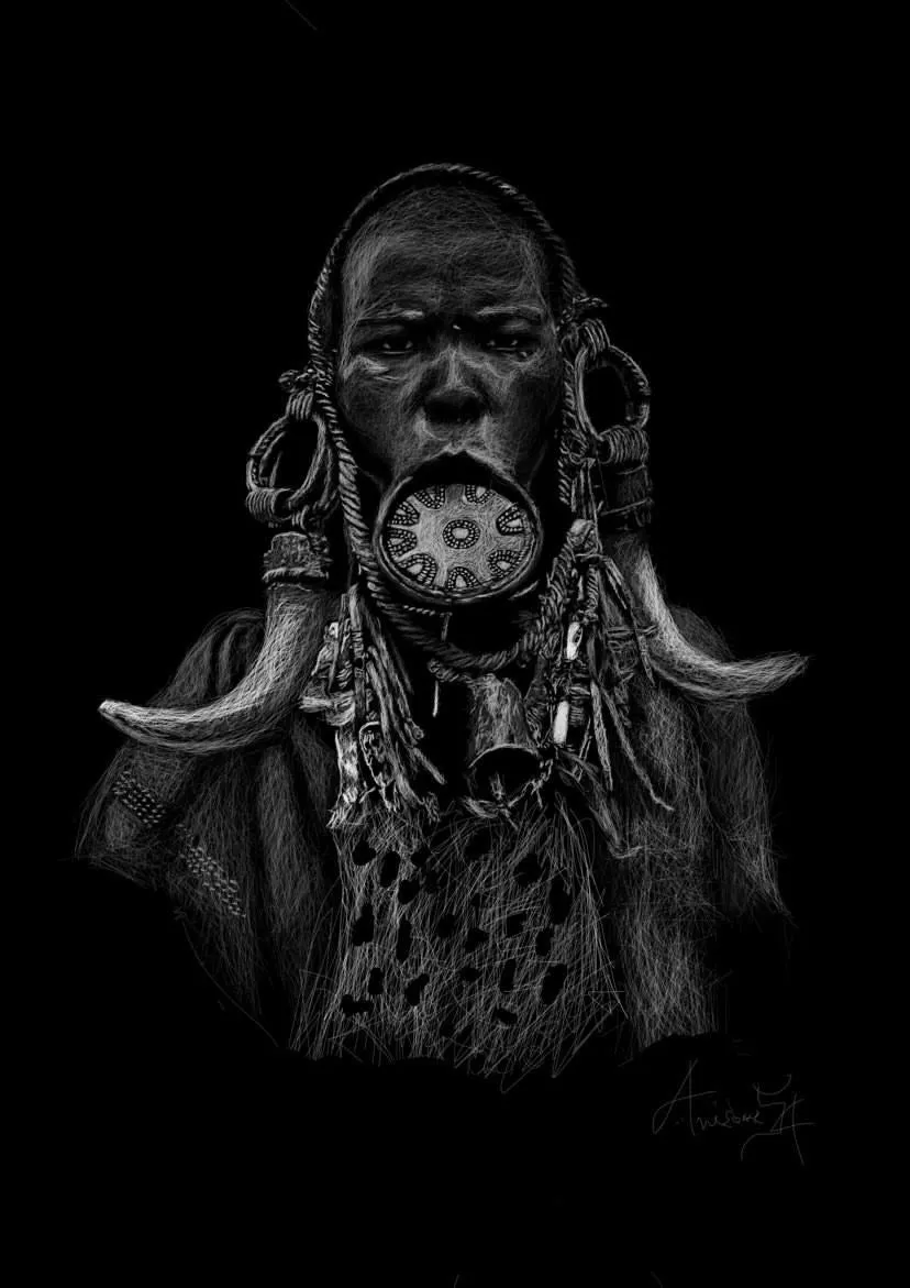 African Beauty by Samuel Friday - T-Shirt