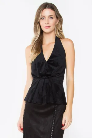 Babetown Velvet Peplum Top
