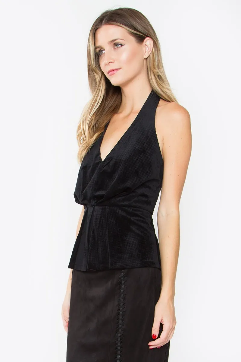 Babetown Velvet Peplum Top