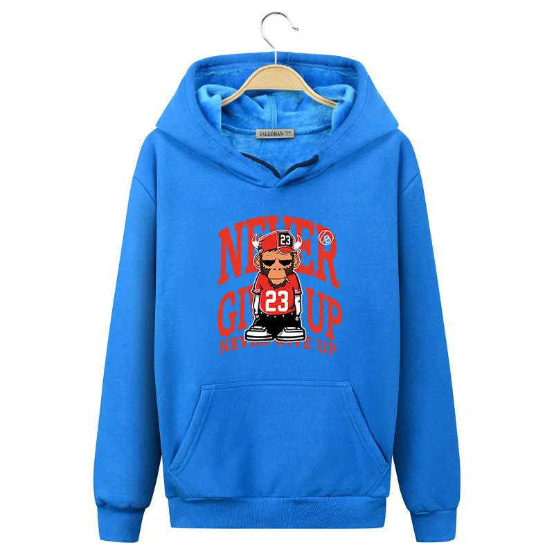 Basketball Hoodies - Solid Color Basketball Series Monkey Super Cool Fleece Hoodie