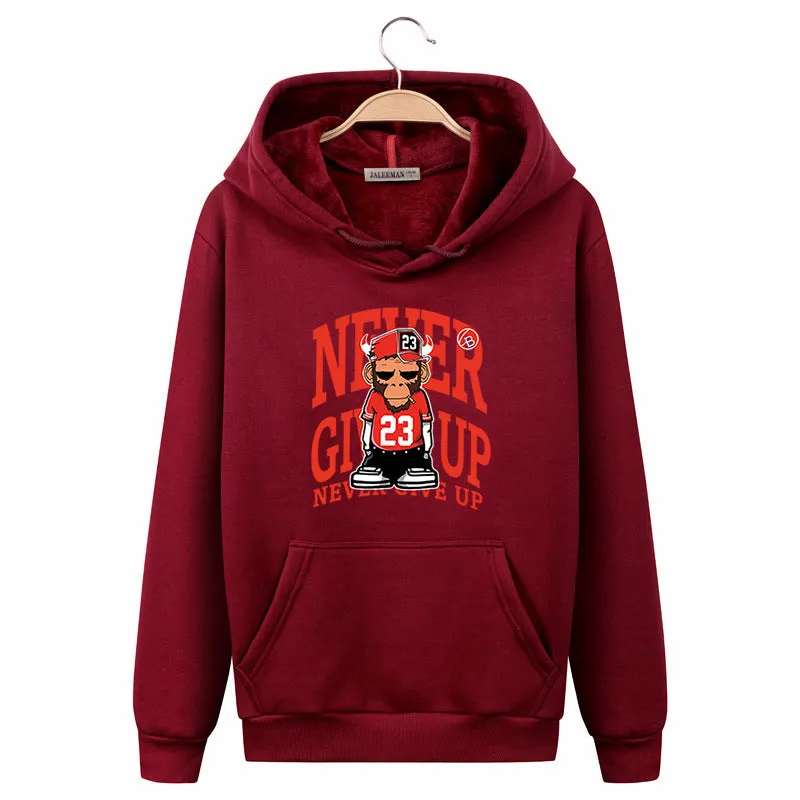 Basketball Hoodies - Solid Color Basketball Series Monkey Super Cool Fleece Hoodie