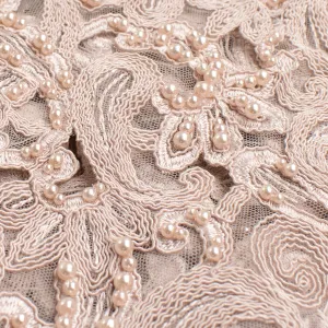 Corded Cutwork Beaded Lace Dusty Pink
