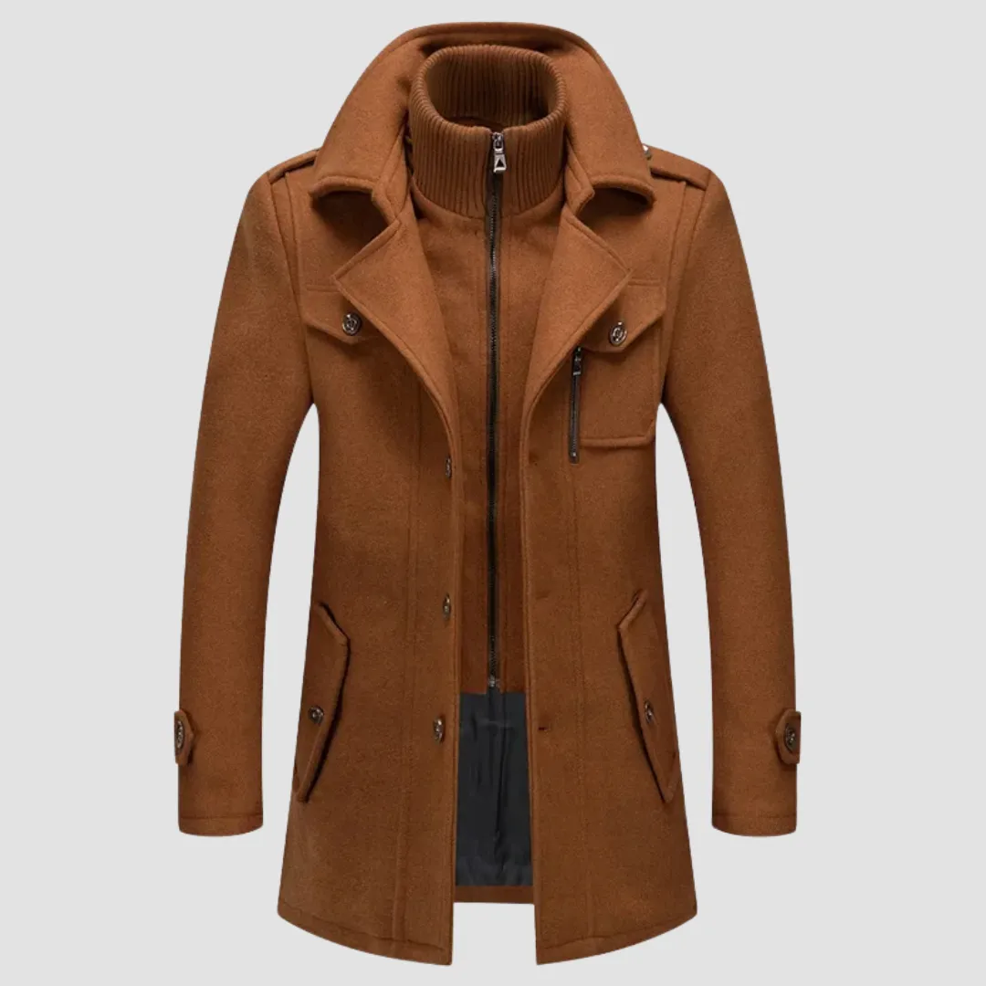 Double Collar Woolen Coat