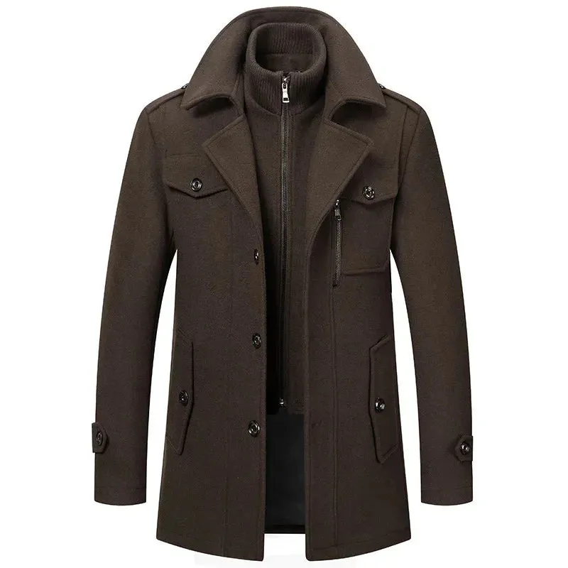 Double Collar Woolen Coat