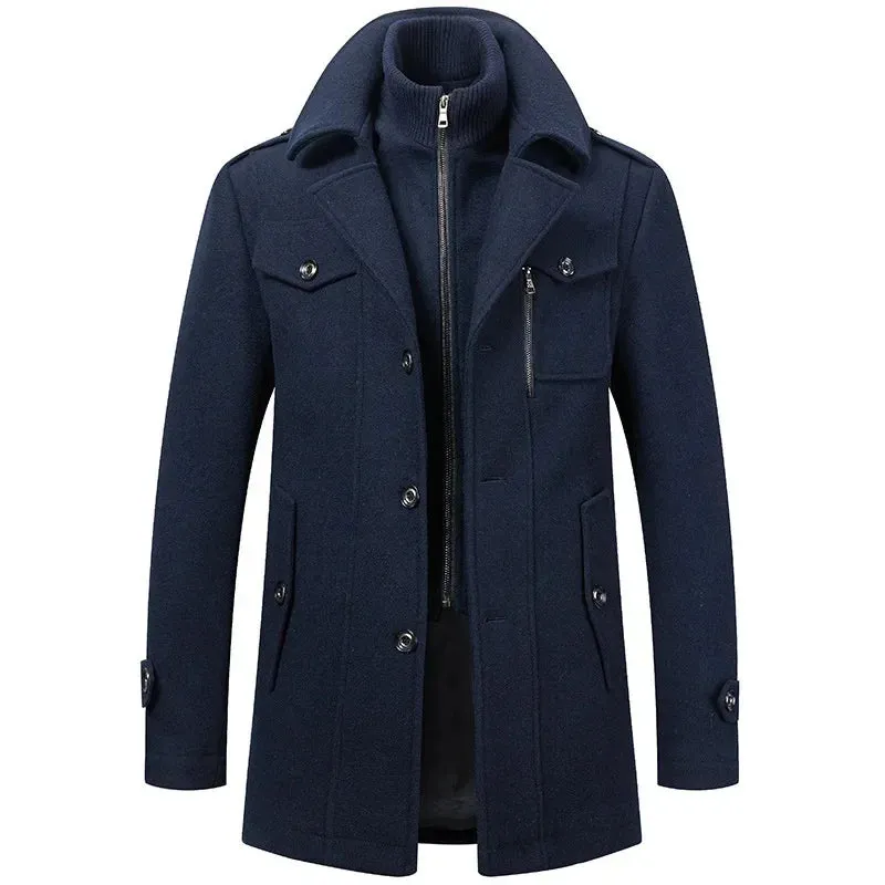 Double Collar Woolen Coat