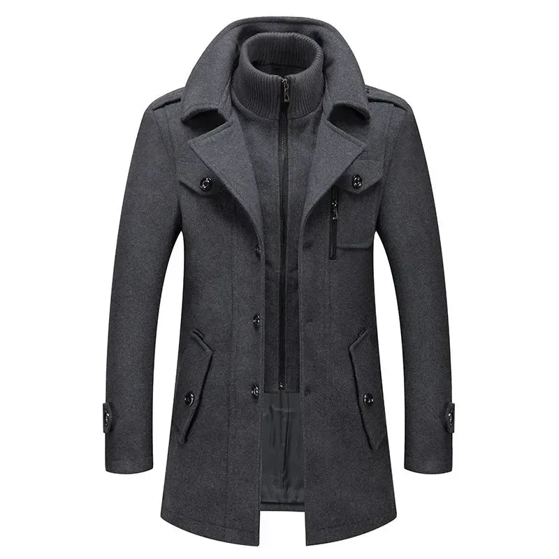Double Collar Woolen Coat