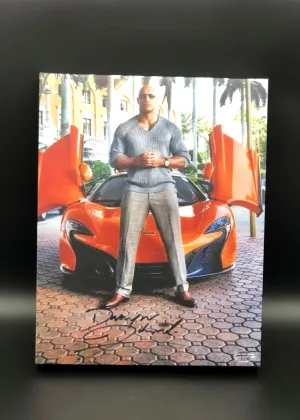 Dwayne Johnson "The Rock" Facsimile Autograph 11x14 Canvas Print Wall Art