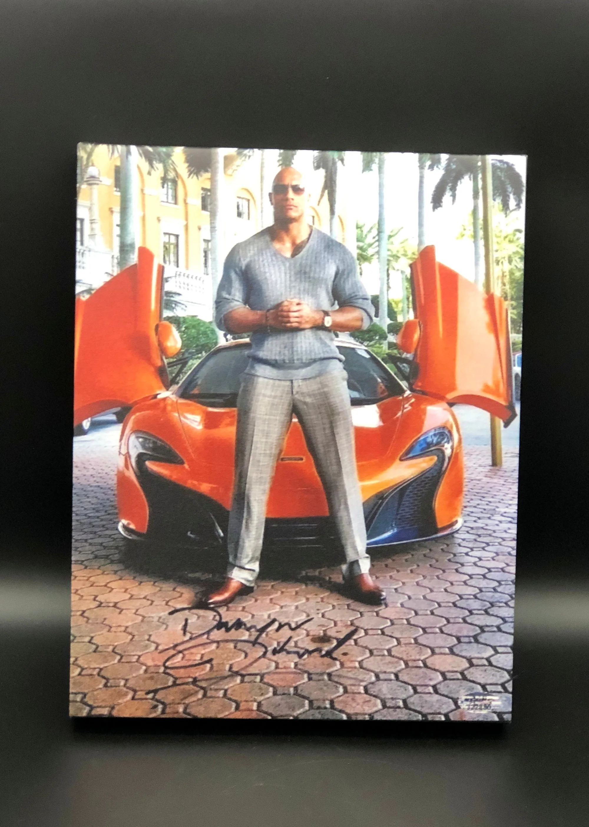 Dwayne Johnson "The Rock" Facsimile Autograph 11x14 Canvas Print Wall Art