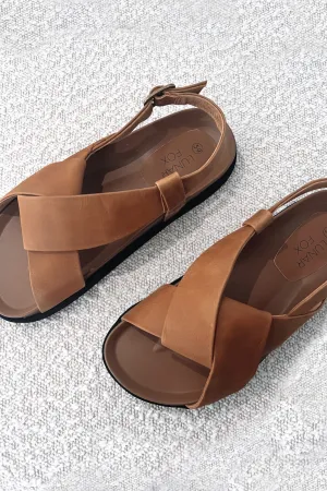 LUNAR LEATHER SLIDE - TAN