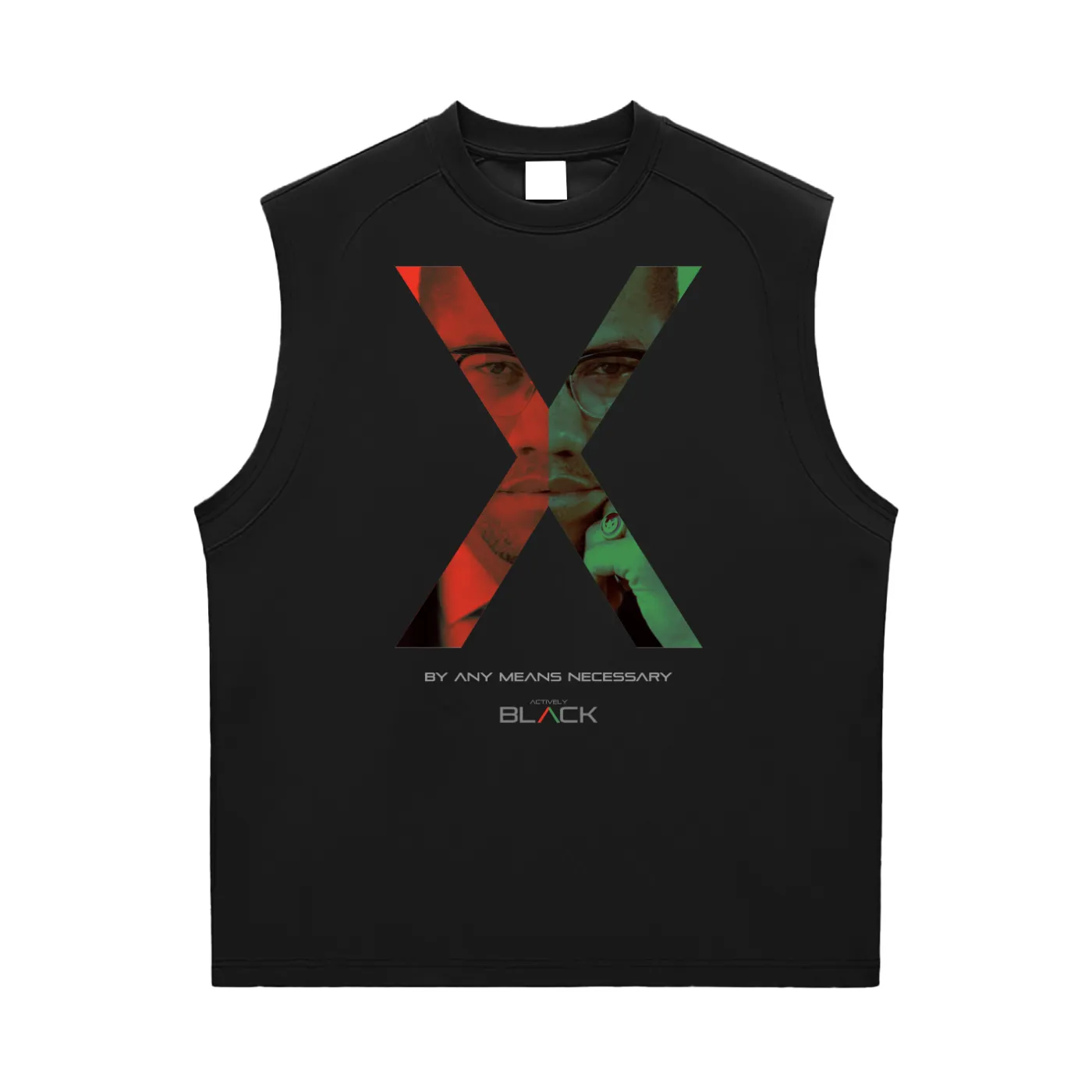 Malcolm X | Actively Black Sleeveless Shirt