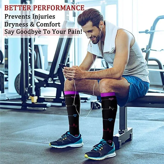 ROYALUCK 5 Pairs Compression Socks With Cat Pattern